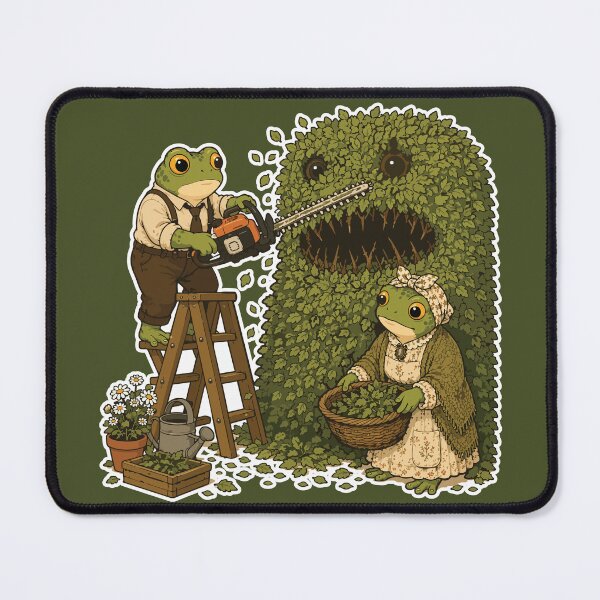 Item preview, Monster Hedge Frog Sticker | Cottagecore Horror | Topiary Monster | Cozy Frog Couple | Dark Garden Humor designed and sold by SimplePoDesign.