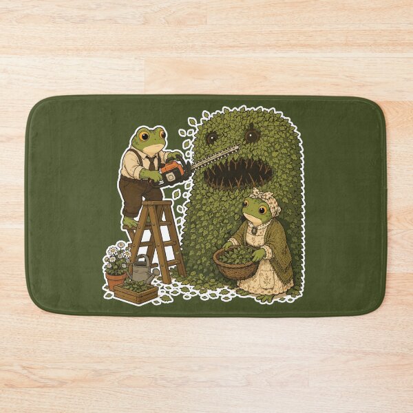 Item preview, Monster Hedge Frog Sticker | Cottagecore Horror | Topiary Monster | Cozy Frog Couple | Dark Garden Humor designed and sold by SimplePoDesign.
