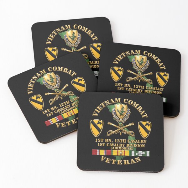 Item preview, Army - Vietnam Combat Cavalry Veteran w 1st Bn 12th Cav DUI - 1st Cav Div - 3D X 300 designed and sold by Military Insignia Products.