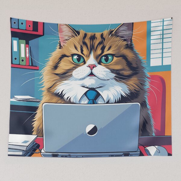 Item preview, Corporate Cat - Per My Last Email Funny Office Print designed and sold by NeuralAuraArts.