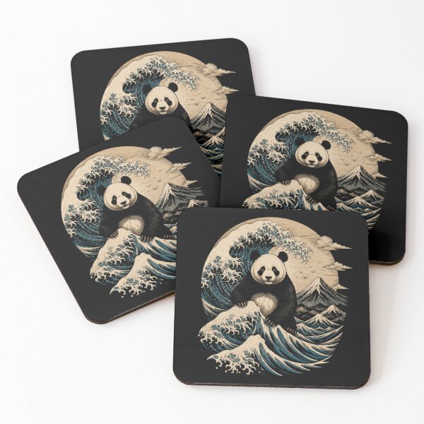Item preview, Retro Panda Riding Ocean Waves Vintage Japanese designed and sold by Moizento.