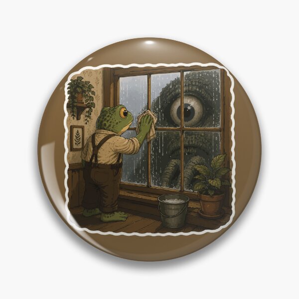 Item preview, Window Cleaning Frog Sticker | Cozy Horror | Giant Monster Eye | Cottagecore Horror | Dark Whimsy designed and sold by SimplePoDesign.
