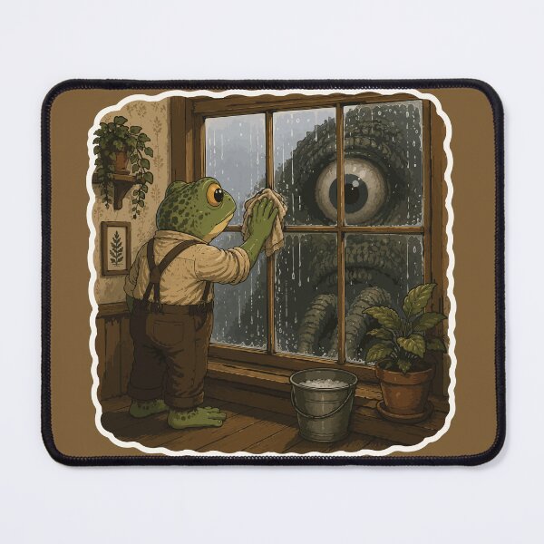 Item preview, Window Cleaning Frog Sticker | Cozy Horror | Giant Monster Eye | Cottagecore Horror | Dark Whimsy designed and sold by SimplePoDesign.