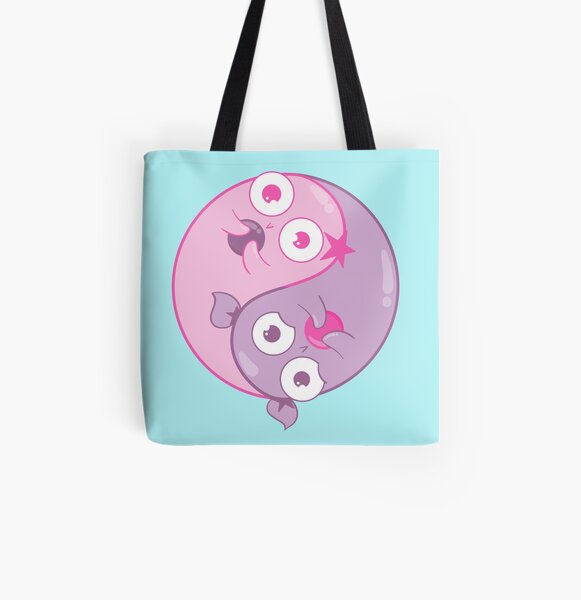 Yin Yang Amoebas All Over Print Tote Bag