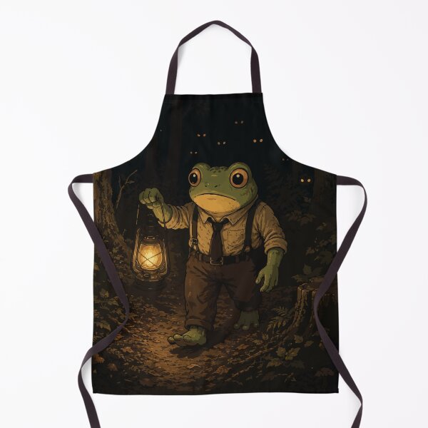 Artikelvorschau, Laternenfrosch-Aufkleber | Gemütlicher Horror | Mitternachtswald | Folk-Horror | Cottagecore-Frosch | Dunkler Wald entworfen und verkauft von SimplePoDesign.