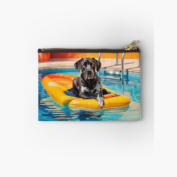 Item preview, Summer portrait of a dog by the pool designed and sold by Halbeskilo.