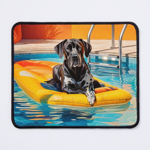 Item preview, Summer portrait of a dog by the pool designed and sold by Halbeskilo.