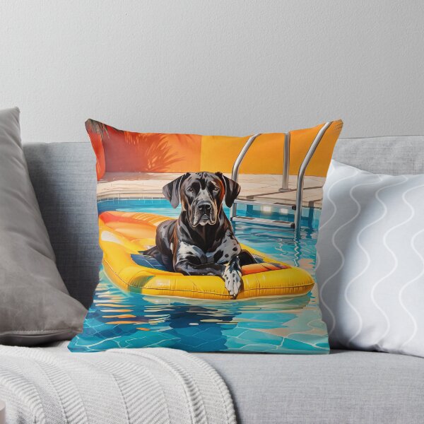 Item preview, Summer portrait of a dog by the pool designed and sold by Halbeskilo.