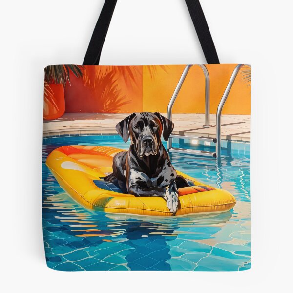 Item preview, Summer portrait of a dog by the pool designed and sold by Halbeskilo.