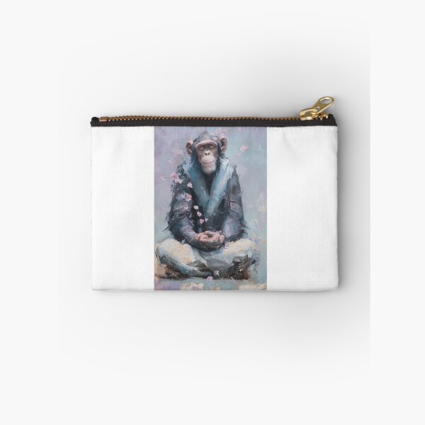 Item preview, Zen Chimpanzee Meditating - Mindful Monkey Cherry Blossom Meditation Art designed and sold by ExpressoJungle.