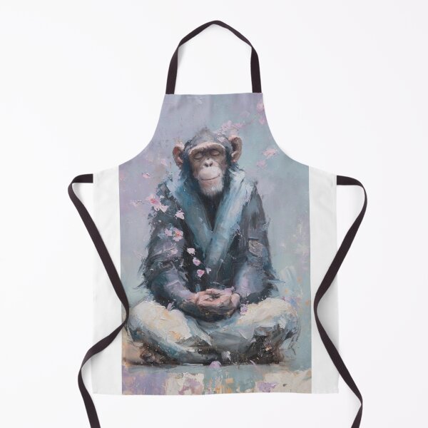 Item preview, Zen Chimpanzee Meditating - Mindful Monkey Cherry Blossom Meditation Art designed and sold by ExpressoJungle.