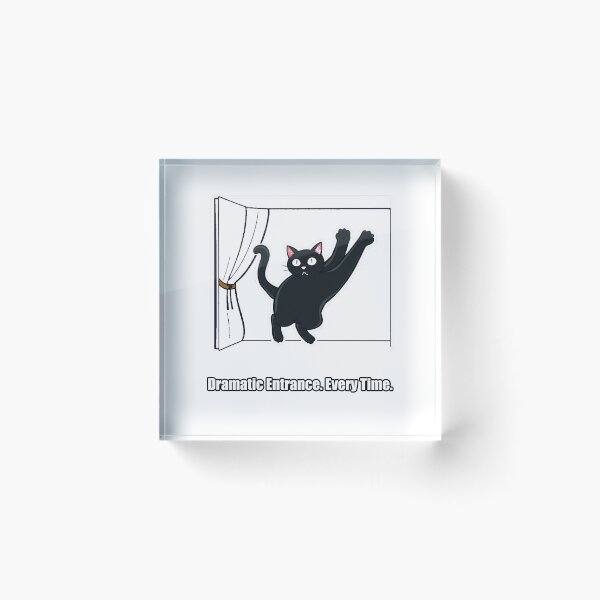 Item preview, Black Cat - Dramatic Entrance Every Time - Funny Black Cat Gift designed and sold by pawdrops.