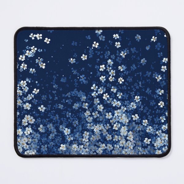 Item preview, Midnight Blue Floral Garden | Elegant Botanical Home Decor Artwork designed and sold by Atum&Art.