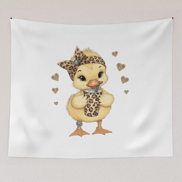 Item preview, Cute Leopard Chick Coffee Turquoise Art designed and sold by Oddifys.