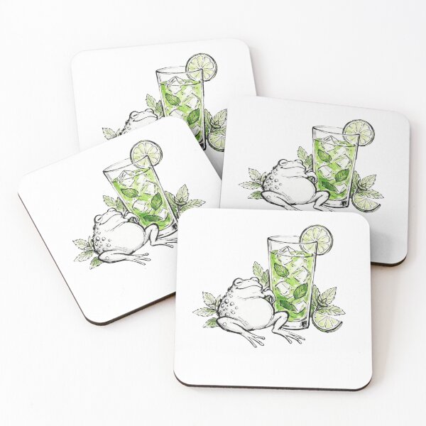 Item preview, Frog with Mojito – Funny Minimalist Cocktail Line Art designed and sold by Evv_u.