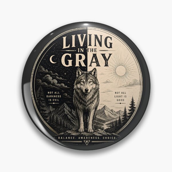 Item preview, Living in the Gray Wolf T-Shirt | Vintage Balance Wolf Illustration | Minimal Symbolic Nature Design designed and sold by  MAD's Recreation Studio.