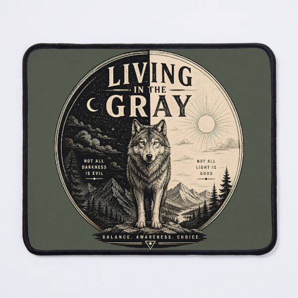 Item preview, Living in the Gray Wolf T-Shirt | Vintage Balance Wolf Illustration | Minimal Symbolic Nature Design designed and sold by MAD's Recreation Studio.