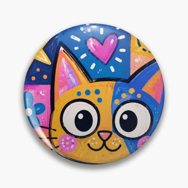 Item preview, Color Pop Doodle Cat – Whimsical Geometric Cat designed and sold by fateh236.