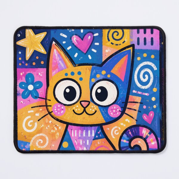 Item preview, Color Pop Doodle Cat – Whimsical Geometric Cat designed and sold by fateh236.