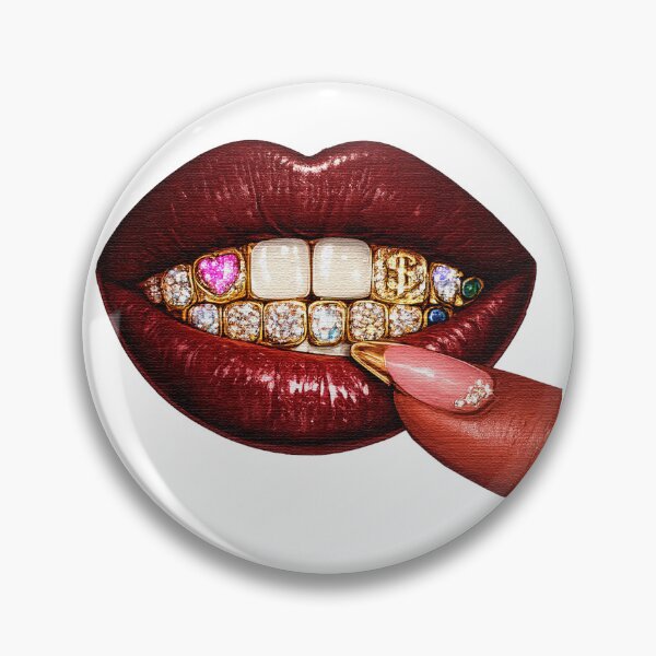 Item preview, Diamond Grillz Bling Lips Glam Illustration designed and sold by DjFreeq.
