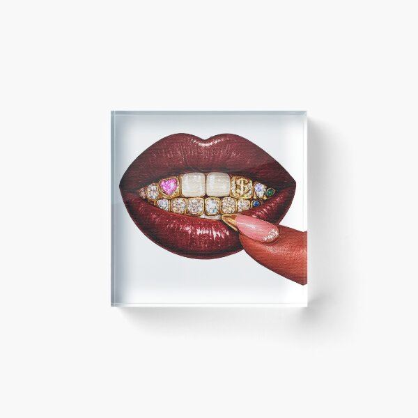 Item preview, Diamond Grillz Bling Lips Glam Illustration designed and sold by DjFreeq.