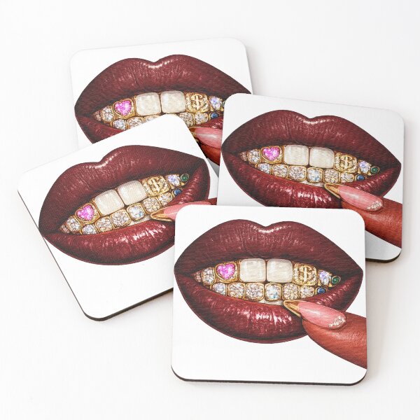 Item preview, Diamond Grillz Bling Lips Glam Illustration designed and sold by DjFreeq.