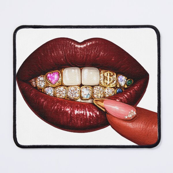 Item preview, Diamond Grillz Bling Lips Glam Illustration designed and sold by DjFreeq.