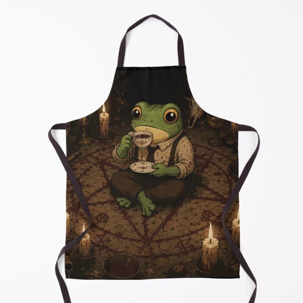 Item preview, Tea Before the Ritual Frog Sticker | Cozy Horror | Occult Cottagecore | Dark Fantasy | Witchy Frog | Folk Horror designed and sold by SimplePoDesign.