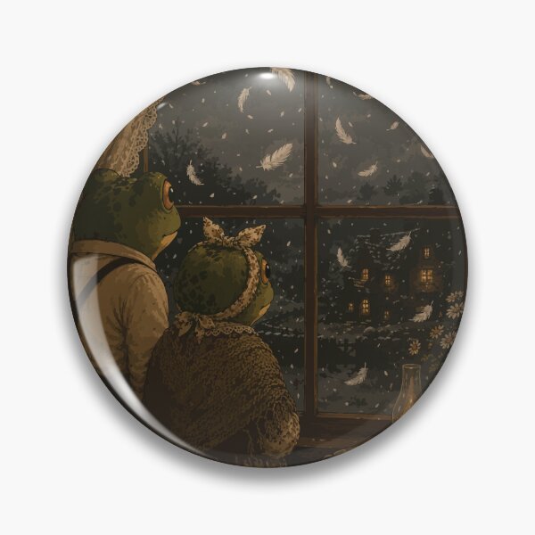 Item preview, Watching the Storm Frog Sticker | Cozy Gothic | Dark Cottagecore | Folk Horror | Whimsical Frog Couple | Autumn Night designed and sold by SimplePoDesign.