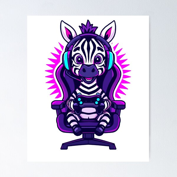 Item preview, Cute Gamer Zebra Mascot designed and sold by HappyDoodle11.