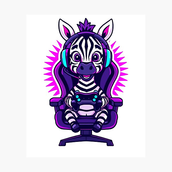 Item preview, Cute Gamer Zebra Mascot designed and sold by HappyDoodle11.