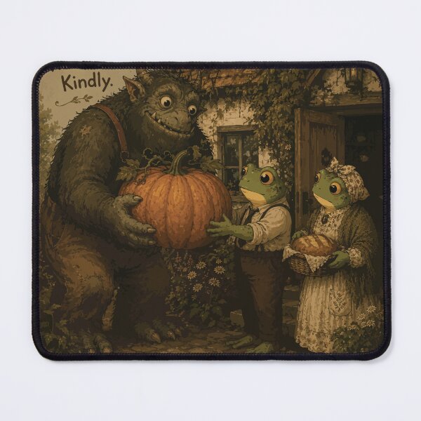 Item preview, Thank You Kindly Frog Sticker | Cozy Horror | Cottagecore Gratitude | Whimsical Monster | Folk Horror | Autumn Harvest designed and sold by SimplePoDesign.