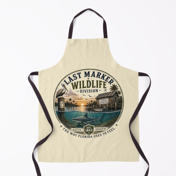 Item preview, Vintage Old Florida Coastal Town Art | Last Marker, FL – The Last of Old Florida Wildlife Division Shark designed and sold by IslandGirlArt.