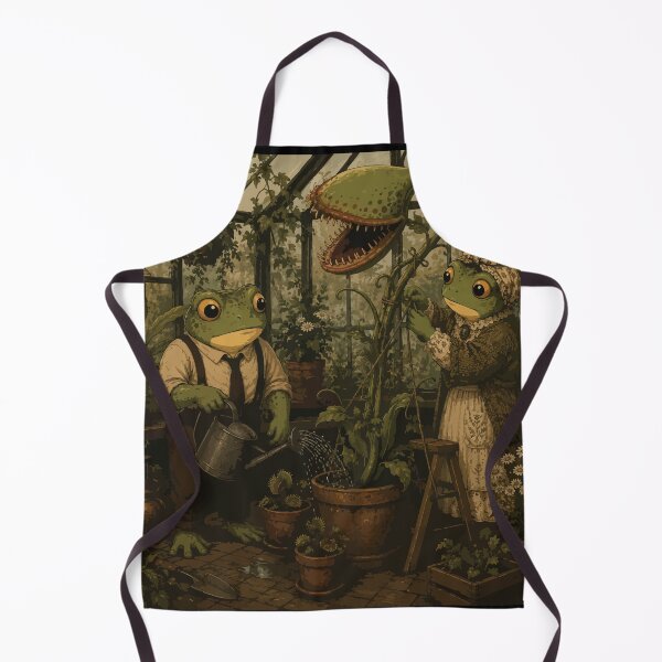 Item preview, Carnivorous Garden Frog Sticker | Cozy Horror | Gothic Greenhouse | Cottagecore | Carnivorous Plants | Whimsical Frog Couple designed and sold by SimplePoDesign.