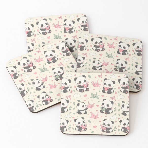 Item preview, Panda Love Paper Crane Pattern designed and sold by Soft Berry Studio.