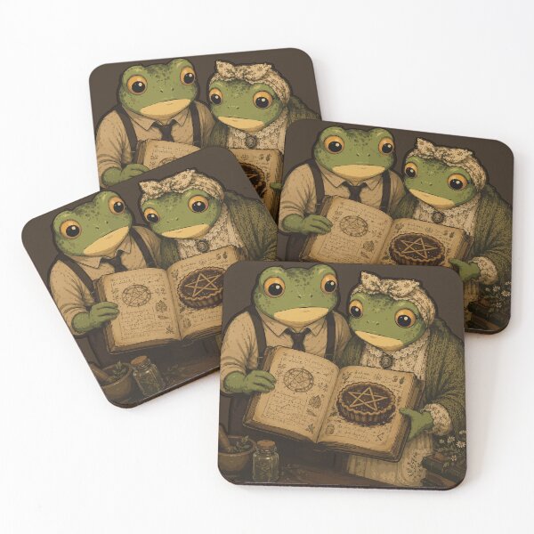 Item preview, Forbidden Recipe Frog Sticker | Cozy Horror | Witchcore | Occult Baking | Gothic Cottagecore | Whimsical Frog Couple designed and sold by SimplePoDesign.