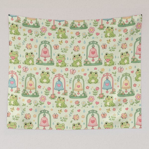 Item preview, Frog Love Garden Bell Pattern designed and sold by Soft Berry Studio.