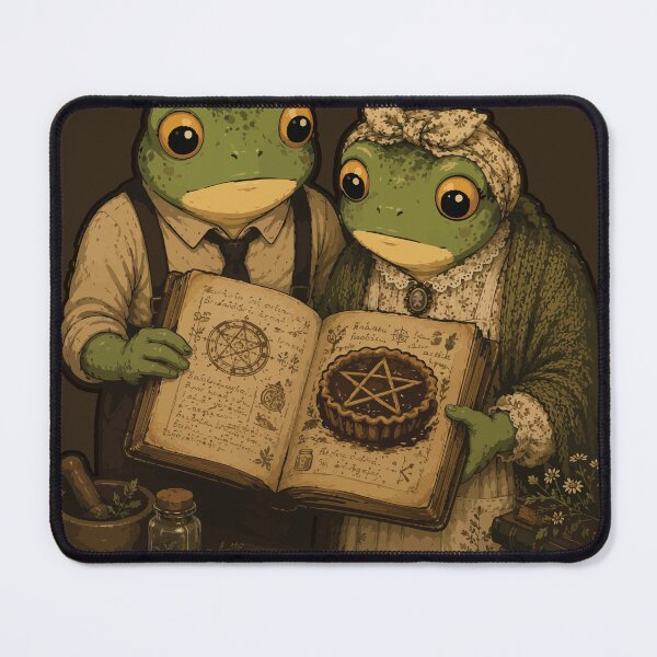Item preview, Forbidden Recipe Frog Sticker | Cozy Horror | Witchcore | Occult Baking | Gothic Cottagecore | Whimsical Frog Couple designed and sold by SimplePoDesign.