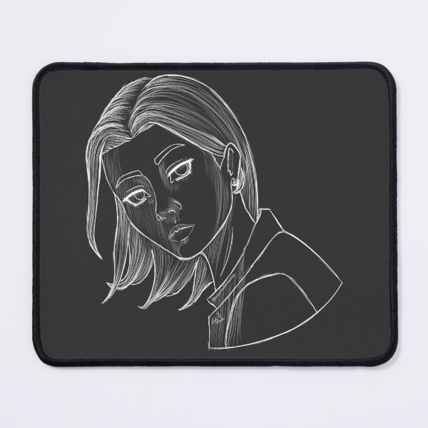 Item preview, Portrait of a woman with a deep stare in white sketch designed and sold by AssortedDrawings.