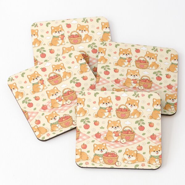 Item preview, Shiba Inu Heart Apple Basket Pattern designed and sold by Soft Berry Studio.