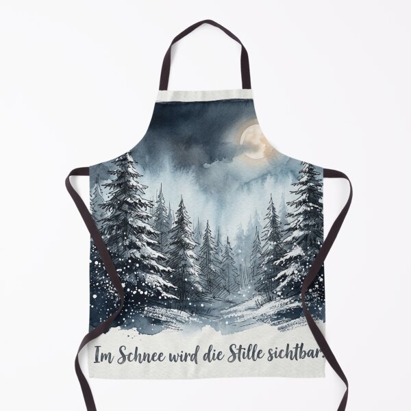 Item preview, Silence becomes visible in the snow – Winter forest with full moon | Watercolor nature art designed and sold by DervoTeck2767.