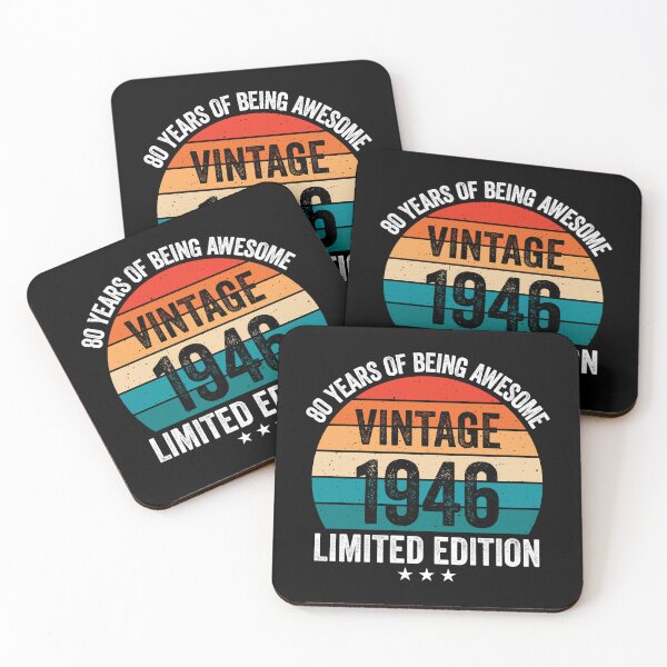 Item preview, Vintage 1946 80 Years Of Being Awesome 80th Birthday Retro Sunset designed and sold by IsDesignHub.