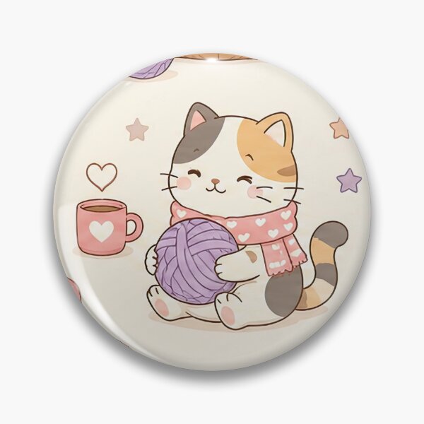 Item preview, Cozy Cat Heart Knitting Basket Pattern designed and sold by Soft Berry Studio.