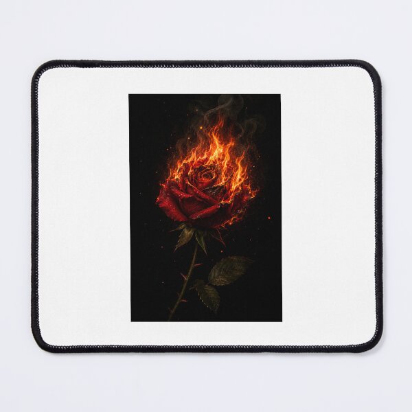 Item preview, Burning Red Rose on Fire Dark Art designed and sold by CreativeKrish07.
