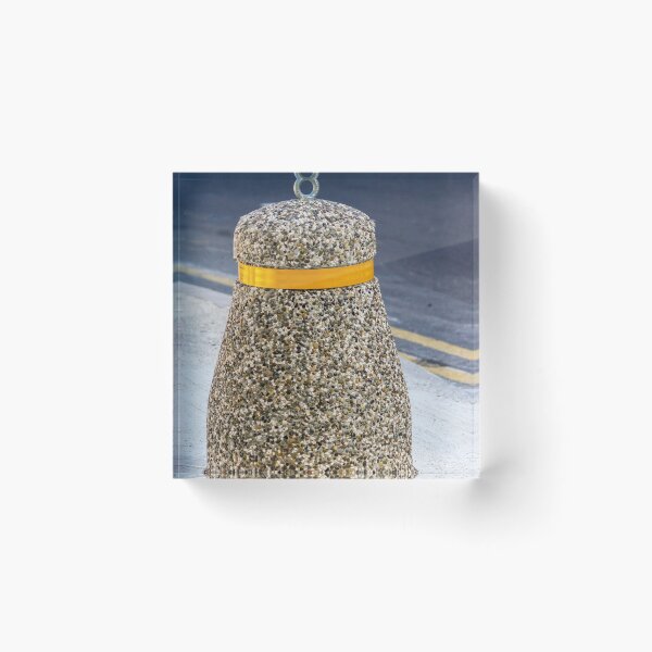 Item preview, Concrete Pebble Bollard With Yellow Reflective Band On Urban Curb For Traffic Safety designed and sold by Nmallia.