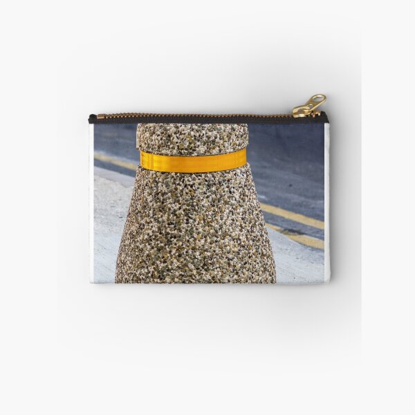 Item preview, Concrete Pebble Bollard With Yellow Reflective Band On Urban Curb For Traffic Safety designed and sold by Nmallia.