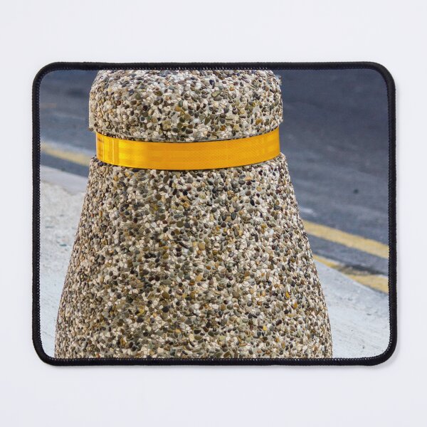 Item preview, Concrete Pebble Bollard With Yellow Reflective Band On Urban Curb For Traffic Safety designed and sold by Nmallia.