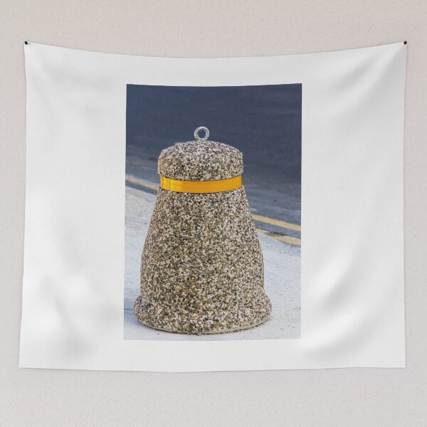 Item preview, Concrete Pebble Bollard With Yellow Reflective Band On Urban Curb For Traffic Safety designed and sold by Nmallia.
