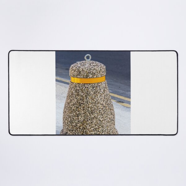 Item preview, Concrete Pebble Bollard With Yellow Reflective Band On Urban Curb For Traffic Safety designed and sold by Nmallia.
