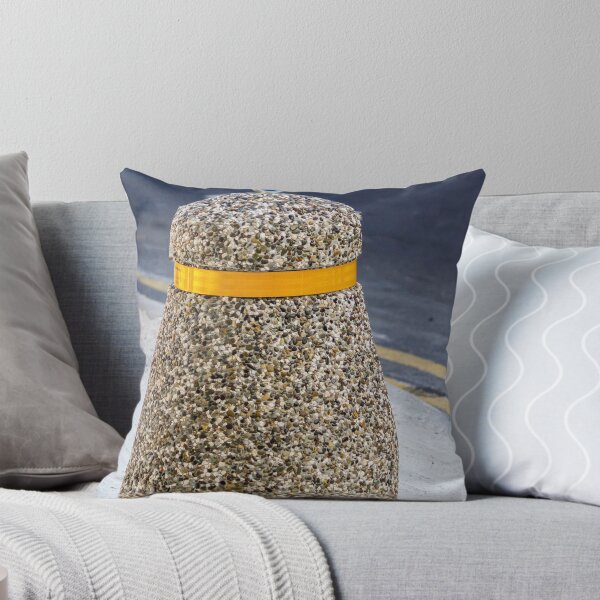 Item preview, Concrete Pebble Bollard With Yellow Reflective Band On Urban Curb For Traffic Safety designed and sold by Nmallia.